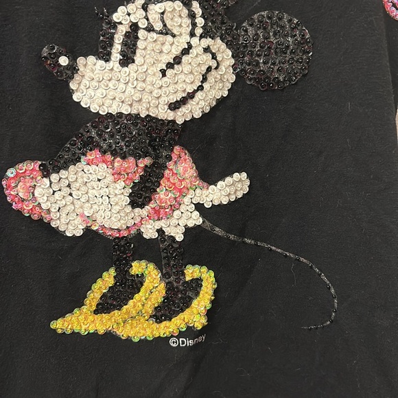 DOLCE & GABBANA D&G Minnie Bead Embroidery T-shirt Tops Women M Black - Picture 4 of 7
